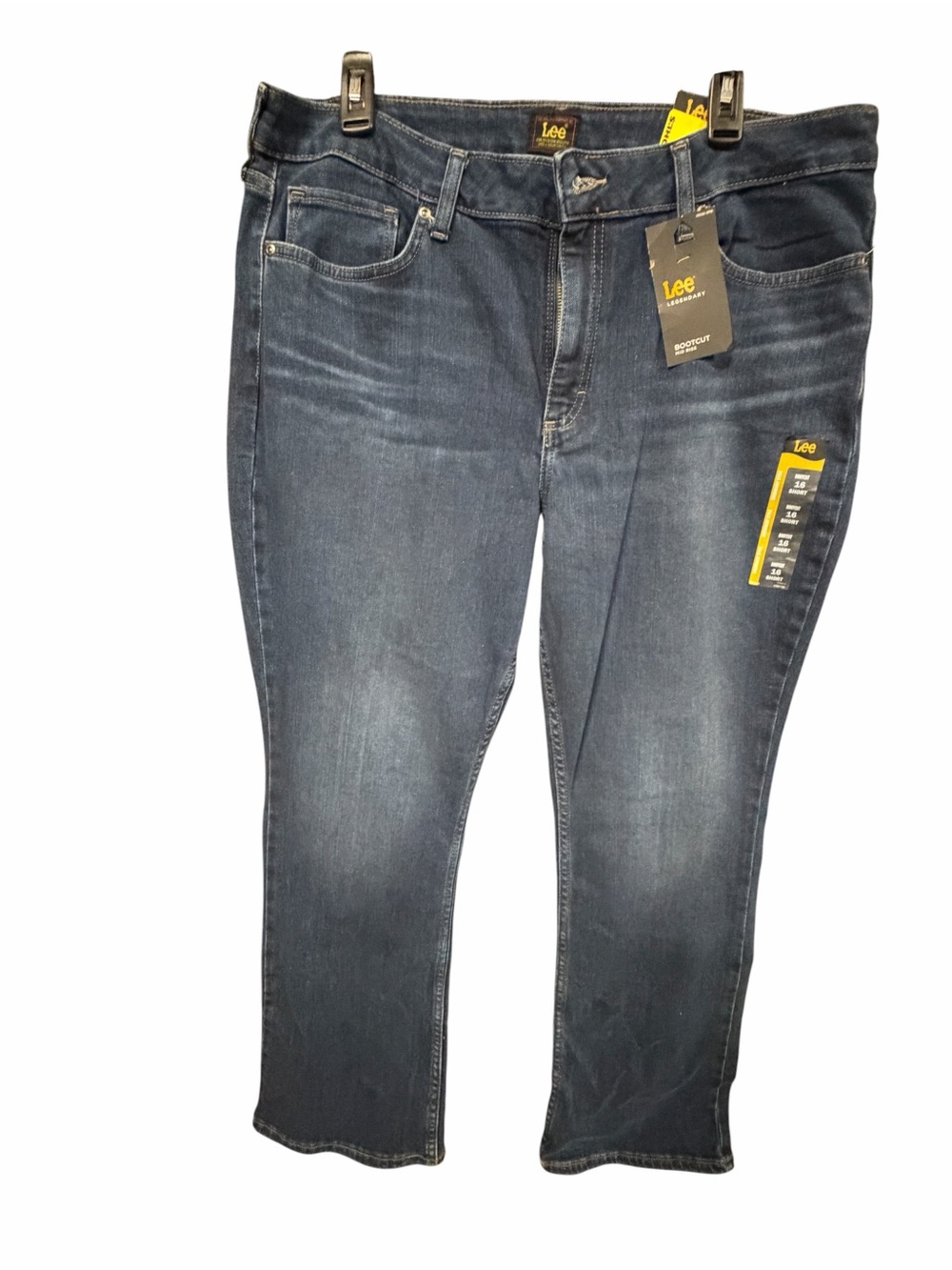 Lee Legendary Women’s Bootcut Jeans Size 16 Short Dark Wash Mid Rise NWT